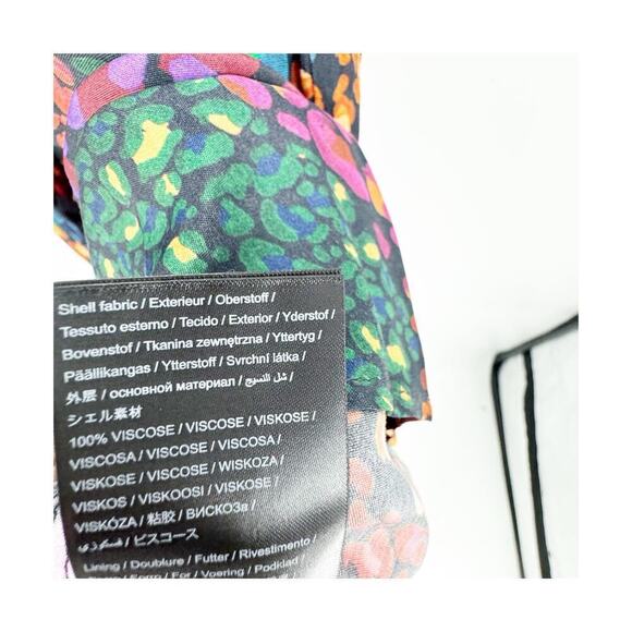 Farm Rio Rainbow Hearts Lenzing Ecovero Viscose Midi Dress Multicolor SZ XS NWT - Picture 11 of 12